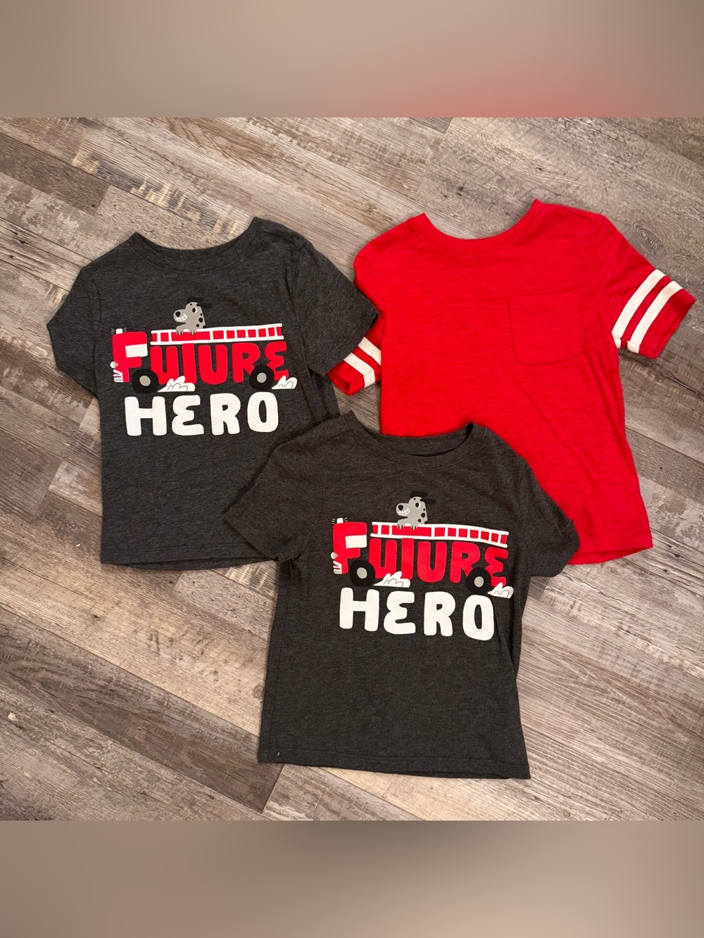 Old Navy Boys 4T Shirt Bundle 🚒 Future Hero + Red Tee (3 pcs)